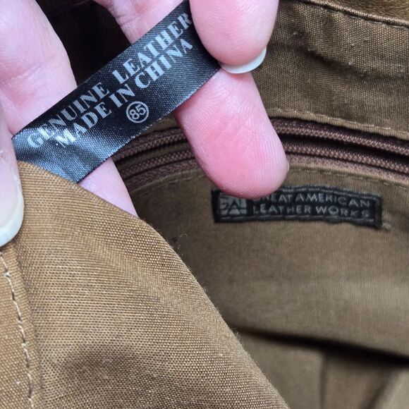 GREAT AMERICAN LEATHER WORKS Shoulder Bag Caramel Brown Purse Soft Boho Embossed - Picture 15 of 16